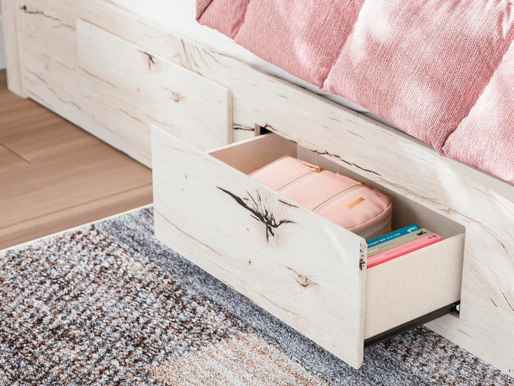 Lawroy Twin Panel Bed with Storage - Beige (12)