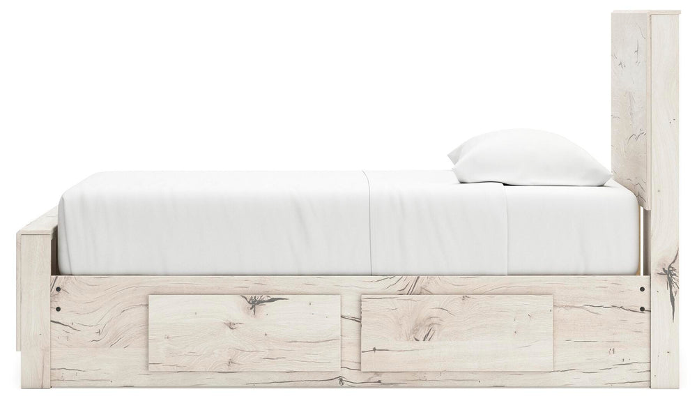 Lawroy Twin Panel Bed with Storage - Beige (7)