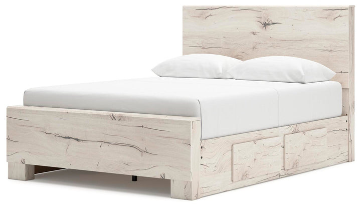 Lawroy Full Panel Bed with Storage - Light Natural (5)
