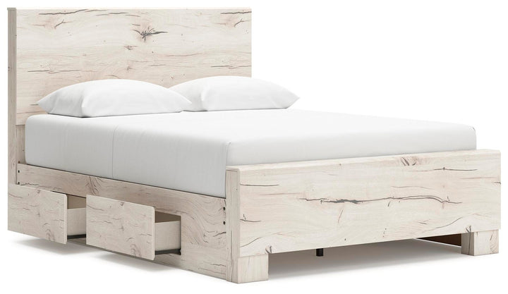 Lawroy Full Panel Bed with Storage - Light Natural (3)