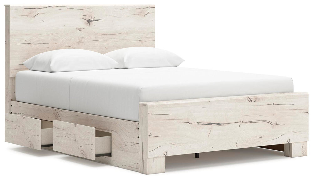 Lawroy Full Panel Bed with Storage - Light Natural (3)
