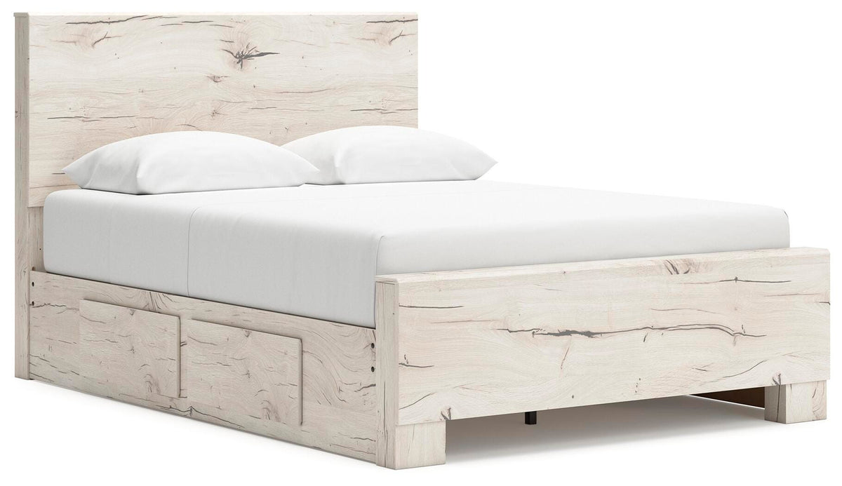 Lawroy Full Panel Bed with Storage - Light Natural (1)