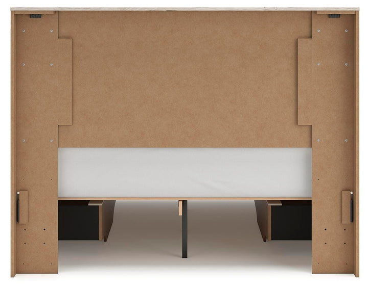 Lawroy Full Panel Bed with Storage - Light Natural (8)