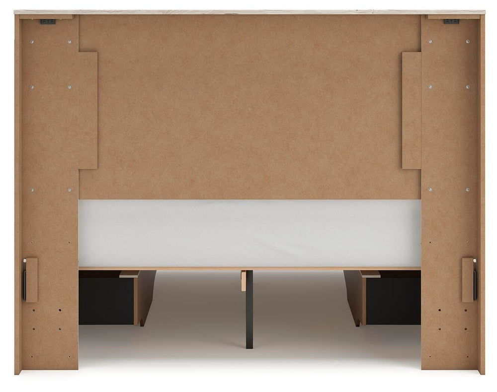 Lawroy Full Panel Bed with Storage - Light Natural (8)
