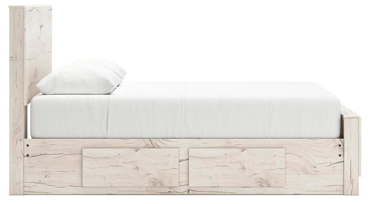 Lawroy Full Panel Bed with Storage - Light Natural (7)