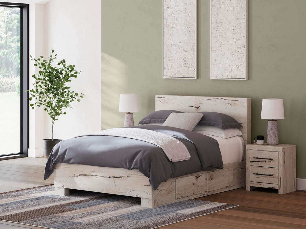 Lawroy Full Panel Bed with Storage - Light Natural (2)
