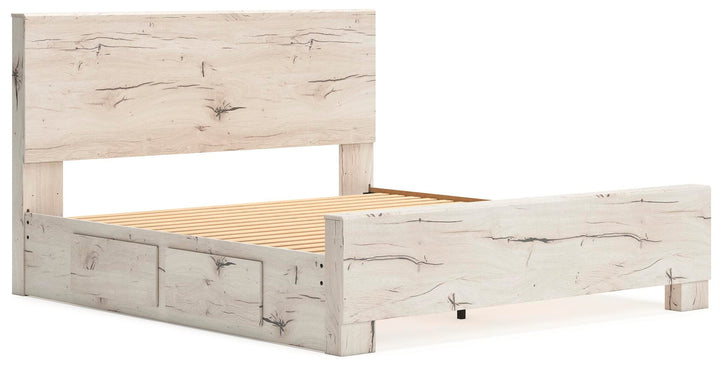 Lawroy King Panel Bed with Storage - Light Natural (9)