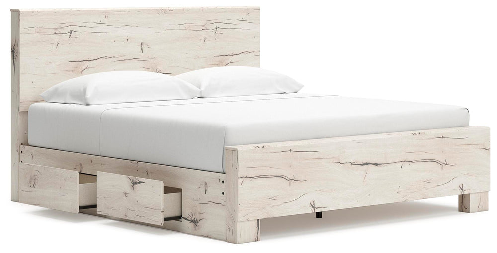 Lawroy King Panel Bed with Storage - Light Natural (3)