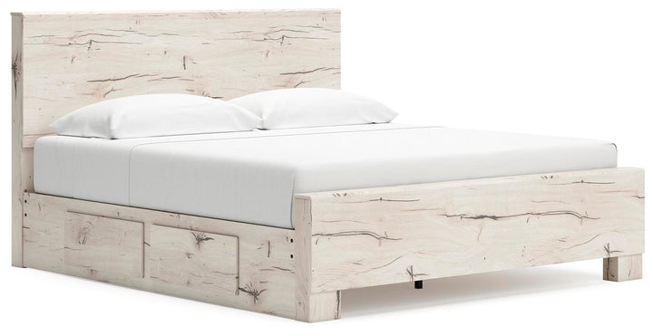 Lawroy King Panel Bed with Storage - Light Natural (2)