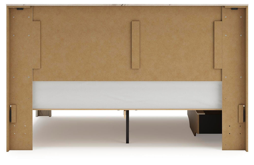 Lawroy King Panel Bed with Storage - Light Natural (8)