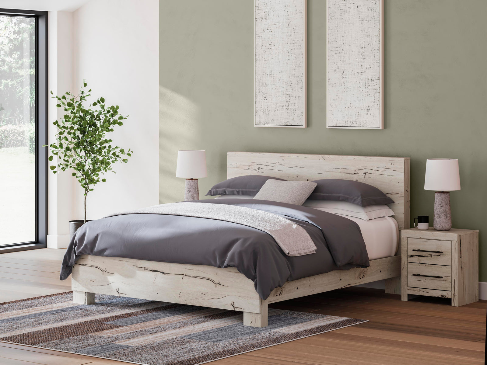 Lawroy King Panel Bed - Beige (1)