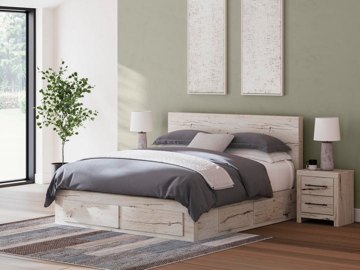 Lawroy King Panel Storage Bed - Light Natural (1)