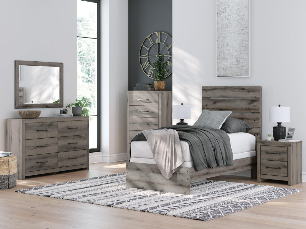 Graystorm Twin Panel Bed - Dark Gray (11)