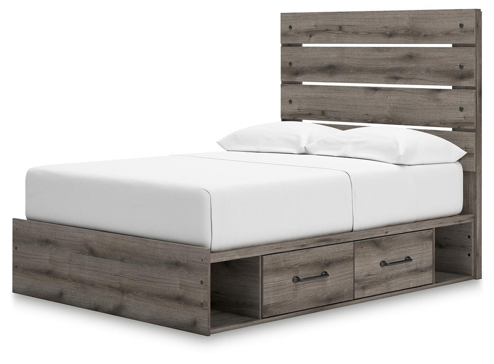 Graystorm Full Panel Bed with Storage - Brown Gray (5)