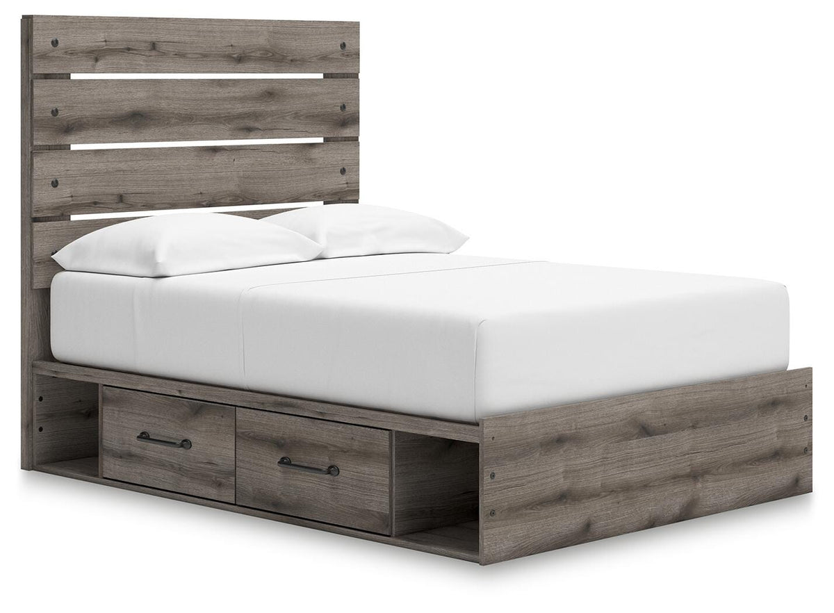 Graystorm Full Panel Bed with Storage - Brown Gray (1)