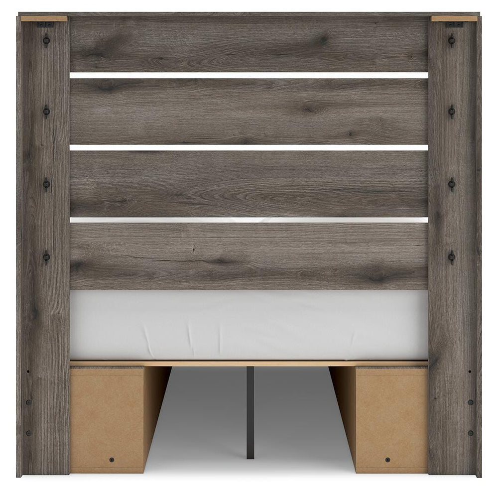 Graystorm Full Panel Bed with Storage - Brown Gray (8)