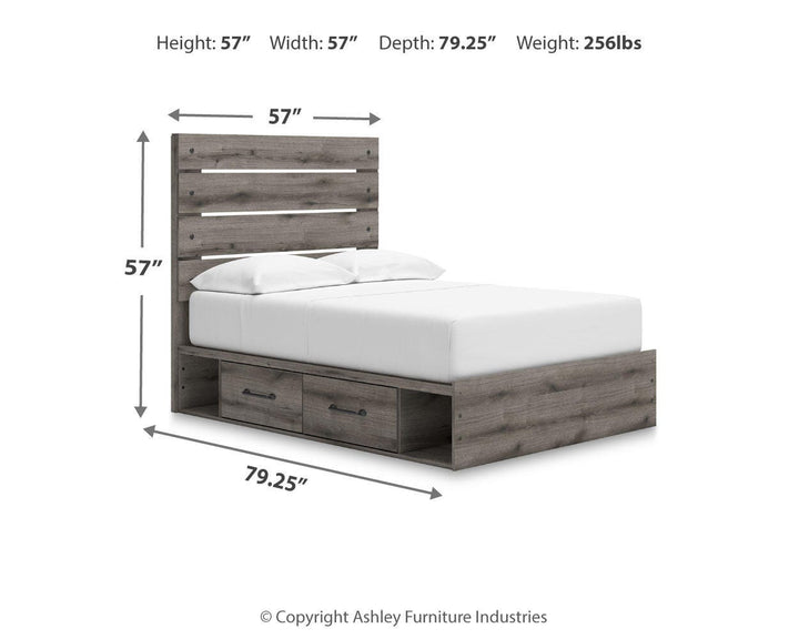 Graystorm Full Panel Bed with Storage - Brown Gray (4)