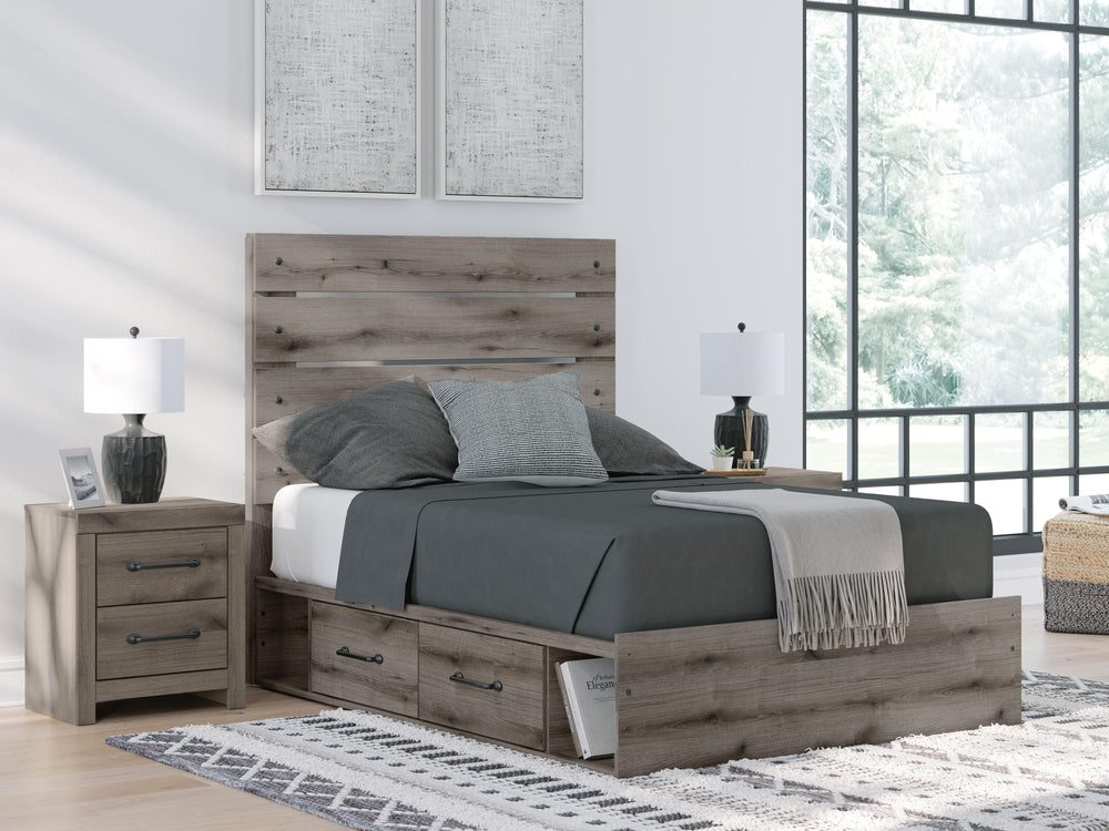 Graystorm Full Panel Bed with Storage - Brown Gray (2)