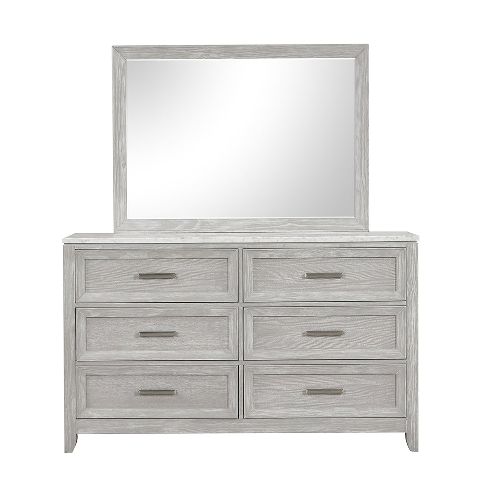 Fiona Landscape Mirror-Mist Gray