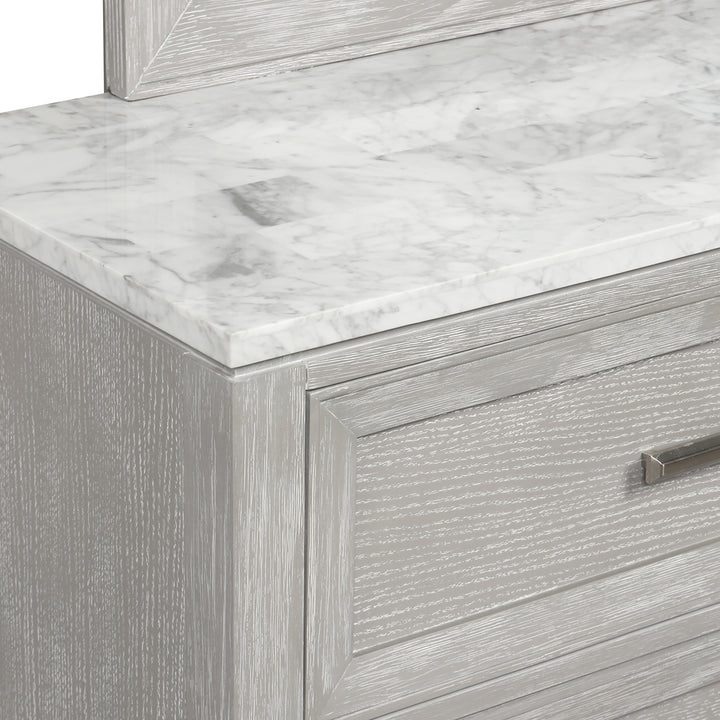 Fiona Landscape Mirror-Mist Gray