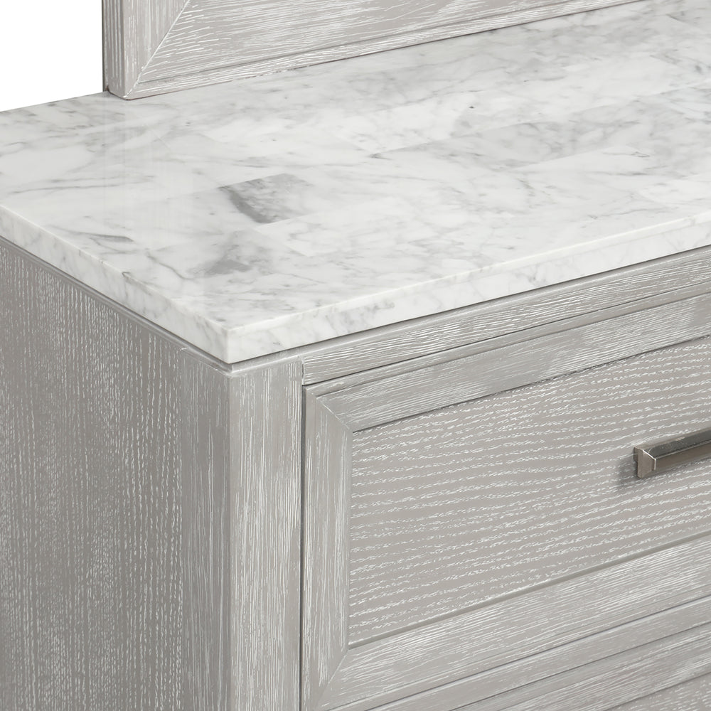 Fiona Landscape Mirror-Mist Gray