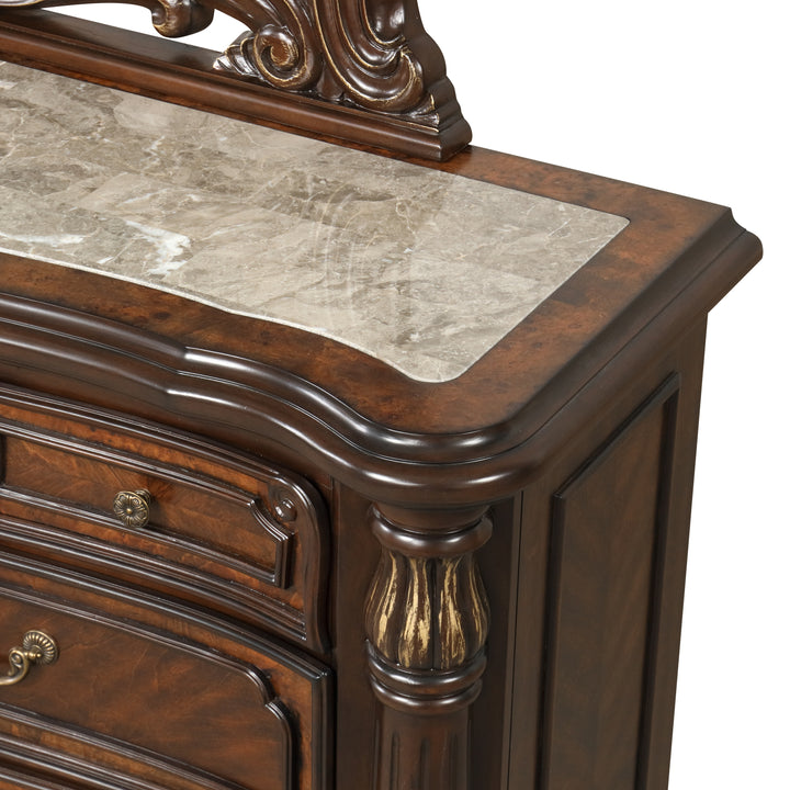 Bella Notte Dresser Mirror- Mahogany Brown