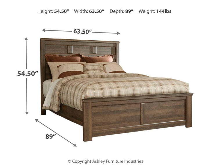Juararo Queen Panel Bed - Dark Brown (4)