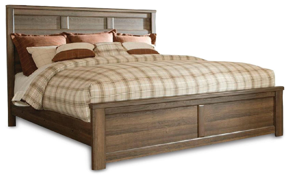Juararo California King Panel Bed, Dresser, Mirror, Chest and Nightstand - Dark Brown (8)