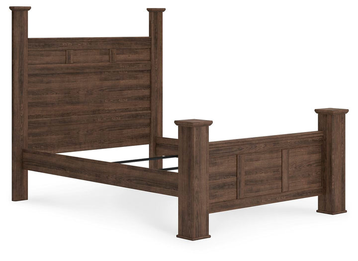 Juararo Queen Poster Bed and 2 Chests - Dark Brown (3)