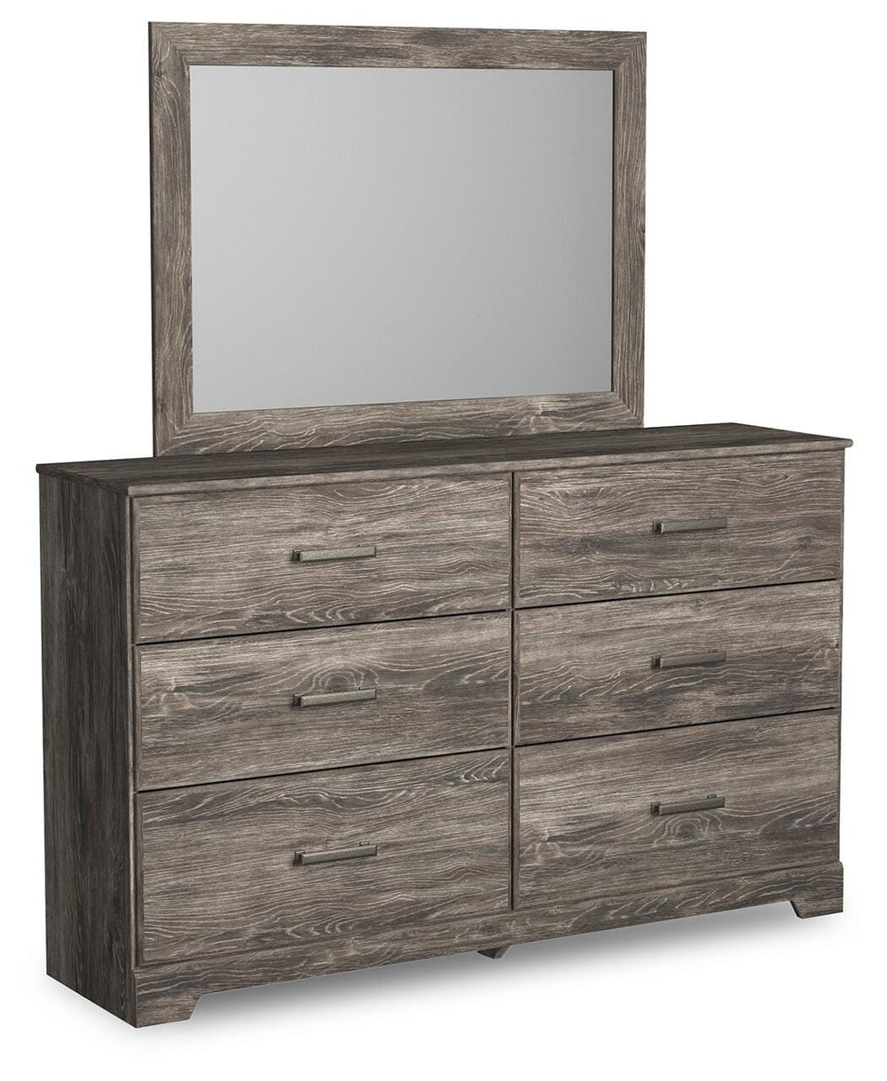 Ralinksi Twin Panel Bed, Dresser and Mirror - Gray (2)