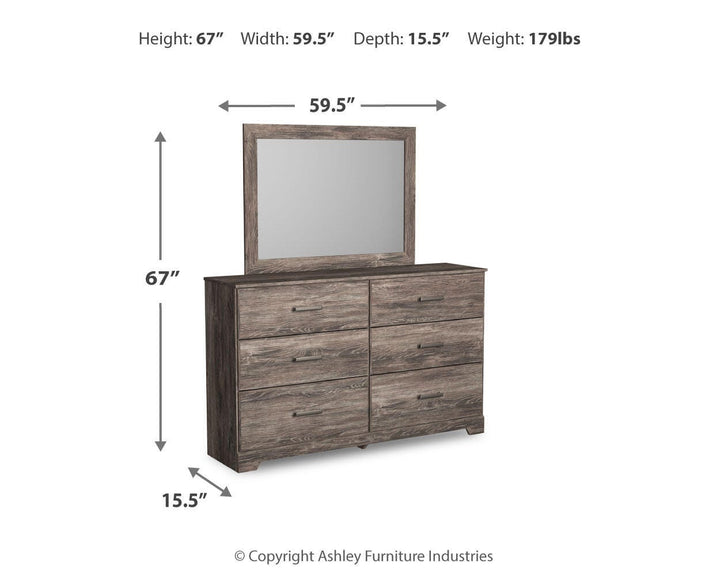 Ralinksi Dresser and Mirror - Gray (4)