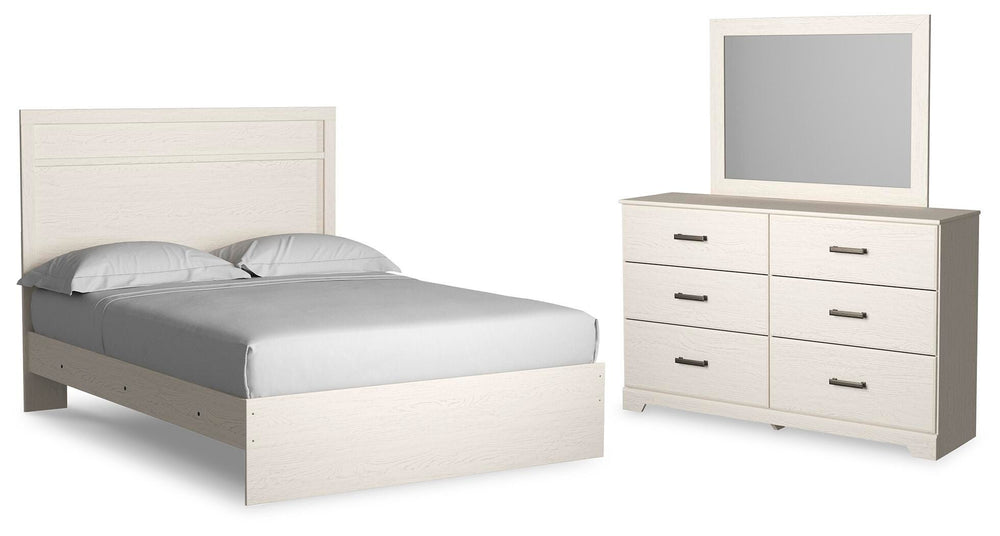 Stelsie Queen Panel Bed, Dresser and Mirror - White (1)