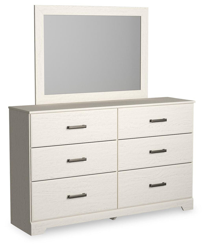 Stelsie Queen Panel Bed with Dresser, Mirror and Nightstand - White (3)