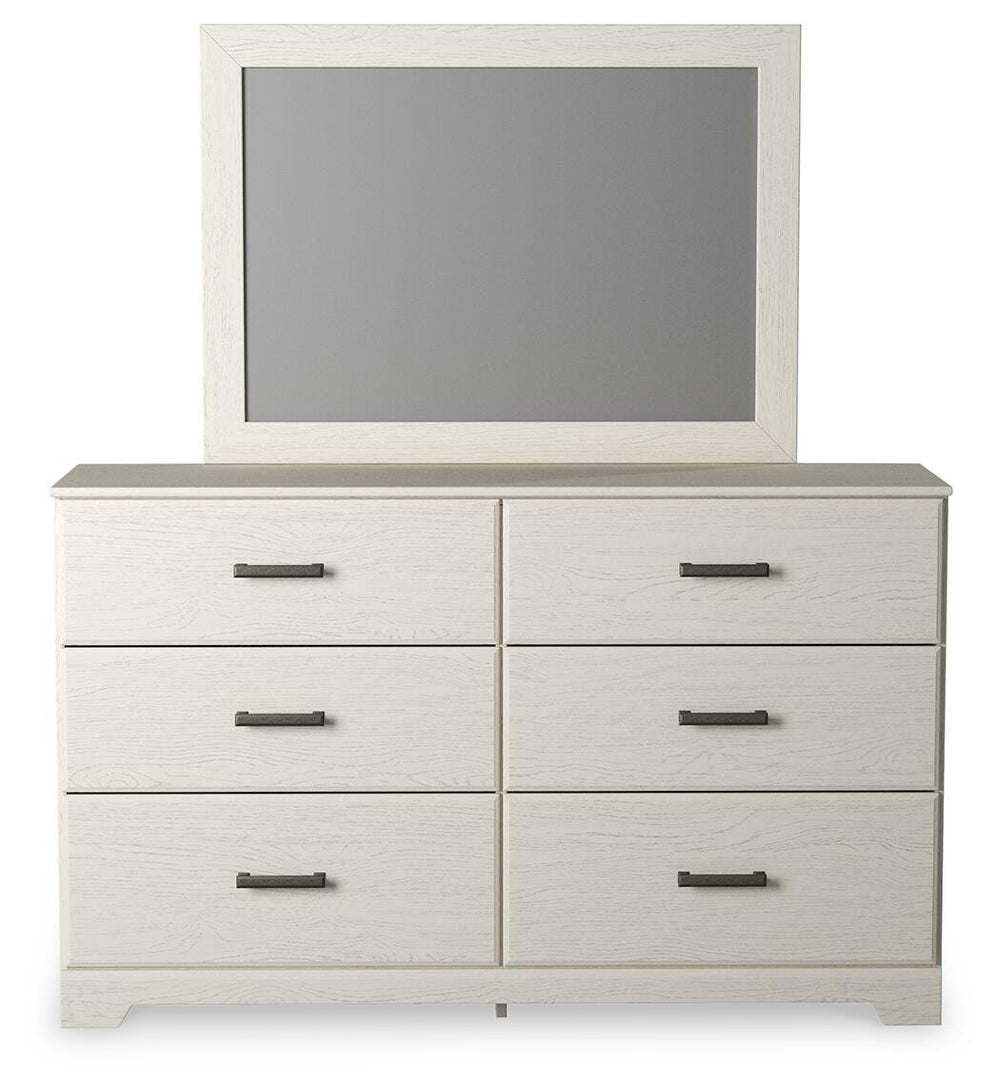 Stelsie Full Panel Bed, Dresser, Mirror and Nightstand - White (4)