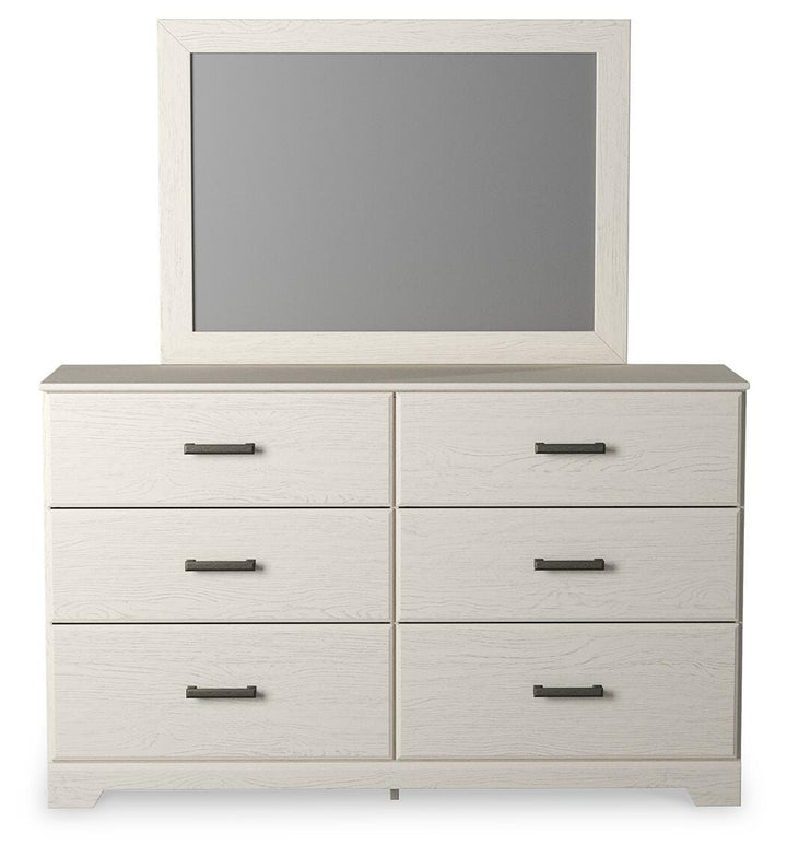 Stelsie Queen Panel Bed with Dresser, Mirror and Nightstand - White (2)