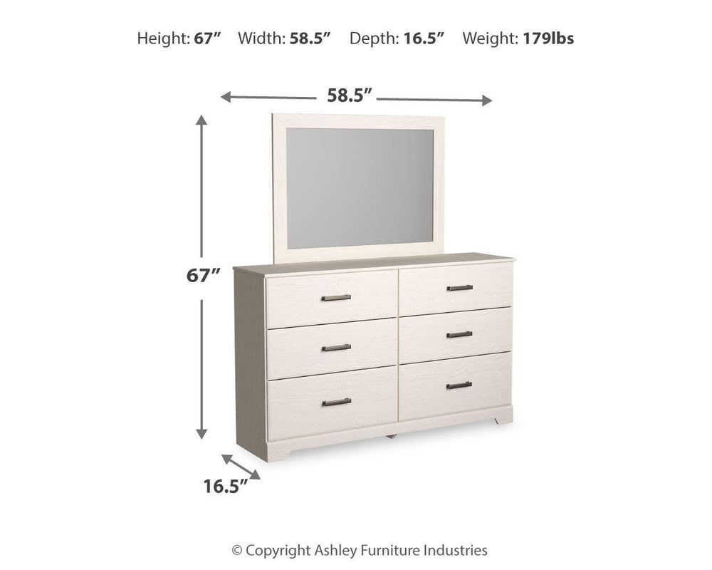 Stelsie King Panel Bed, Dresser and Mirror - White (4)