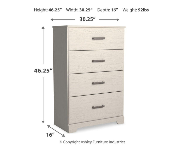 Stelsie King Panel Bed, Chest and Nightstand - White (14)
