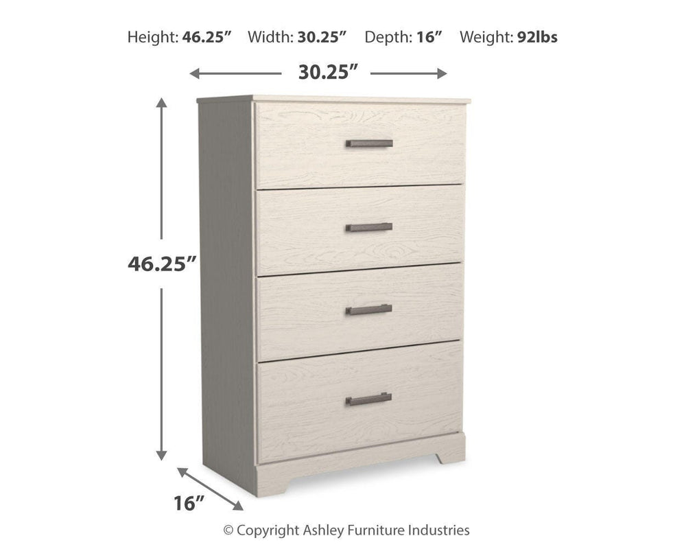 Stelsie King Panel Bed, Chest and Nightstand - White (14)