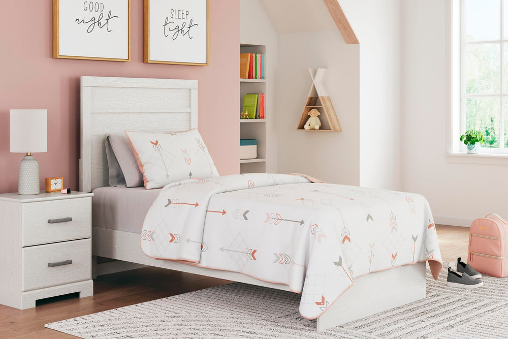 Stelsie Twin Panel Bed - White (2)