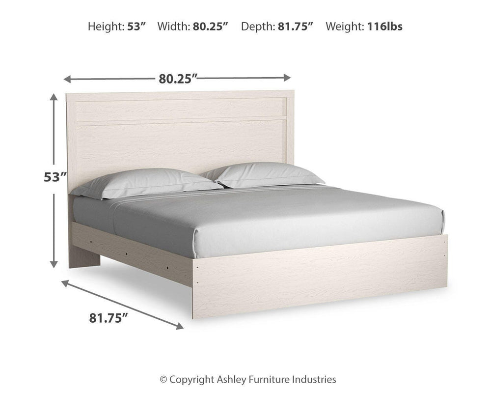 Stelsie King Panel Bed, Dresser and Mirror - White (5)