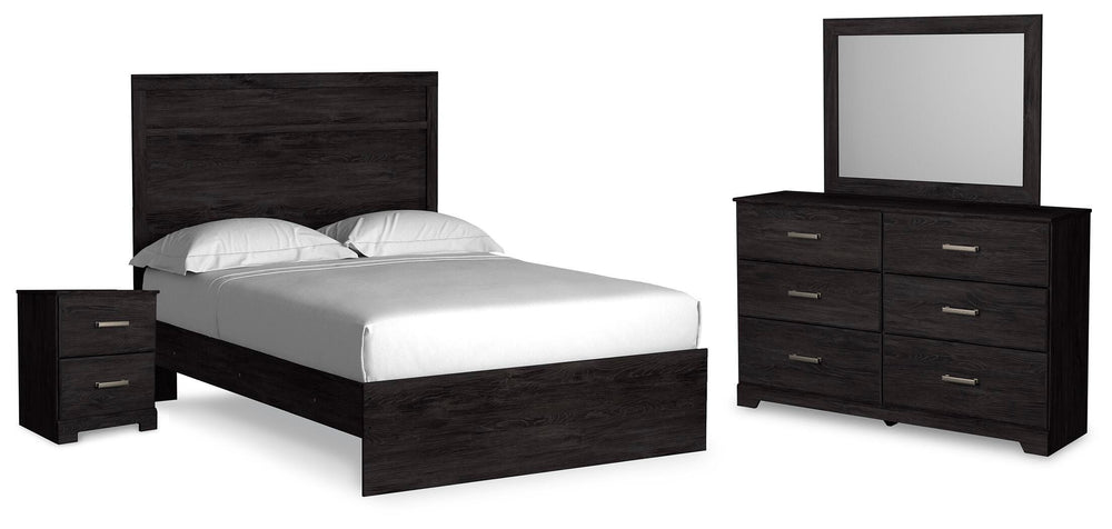 Belachime Full Panel Bed, Dresser, Mirror and Nightstand (1)