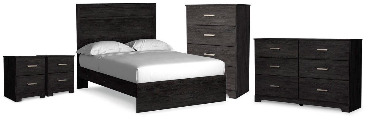 Belachime Full Panel Bed, Dresser, Chest and 2 Nightstands (1)