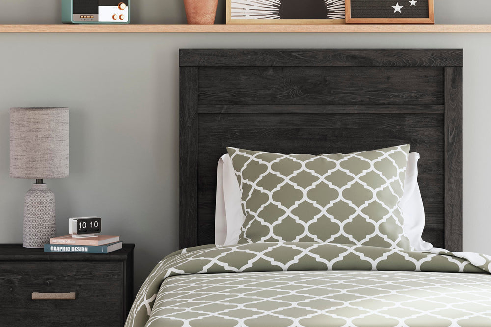 Belachime Twin Panel Bed - Black (9)