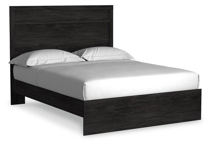 Belachime Queen Panel Bed, Dresser, Mirror, Chest and Nightstand - Charcoal (9)