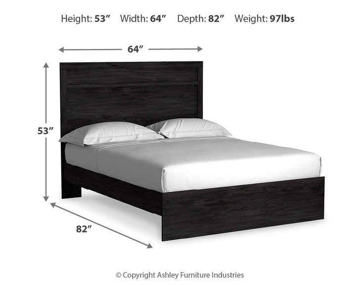 Belachime Queen Panel Bed, Dresser and Mirror - Charcoal (5)