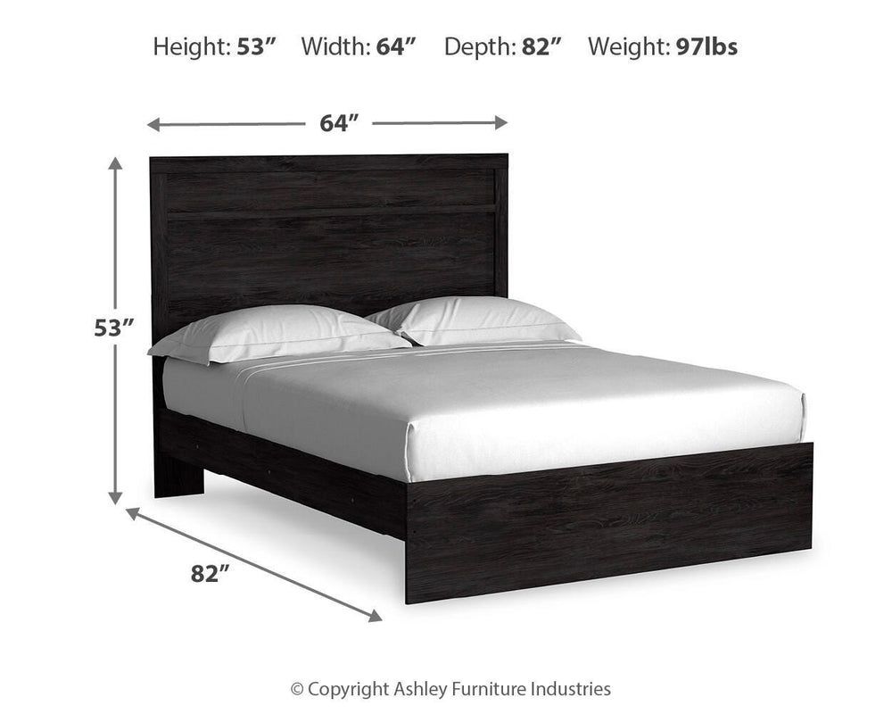 Belachime Queen Panel Bed, Dresser and Mirror - Charcoal (5)