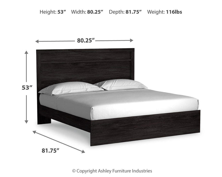 Belachime King Panel Bed - Charcoal (4)