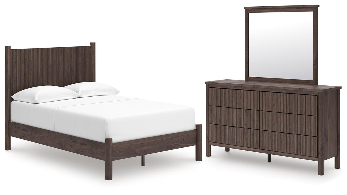 Pamytta Full Panel Platform Bed, Dresser and Mirror (1)