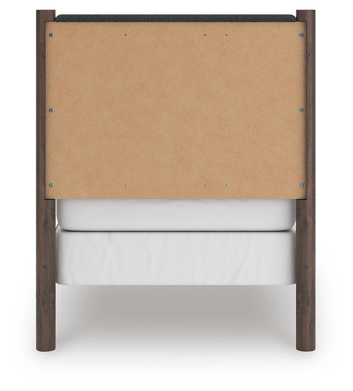 Pamytta Twin Upholstered Panel Bed - Dark Brown (6)