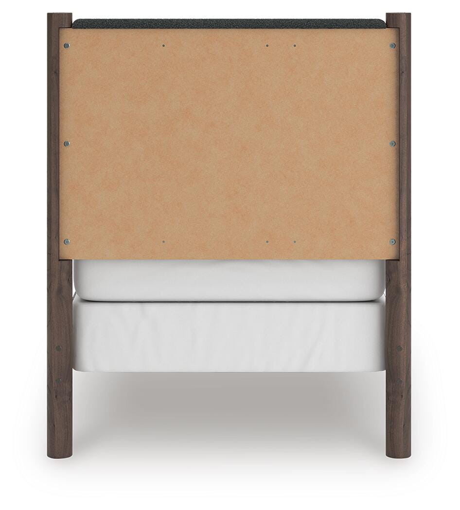 Pamytta Twin Upholstered Panel Bed - Dark Brown (6)